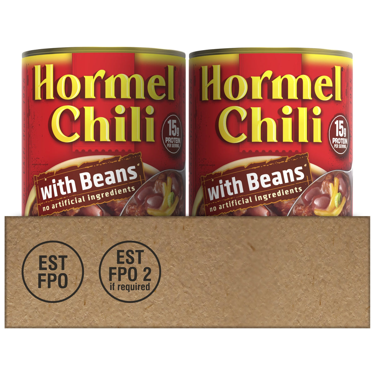 HORMEL Chili with Beans, No Artificial Ingredients, 15 oz Steel Can