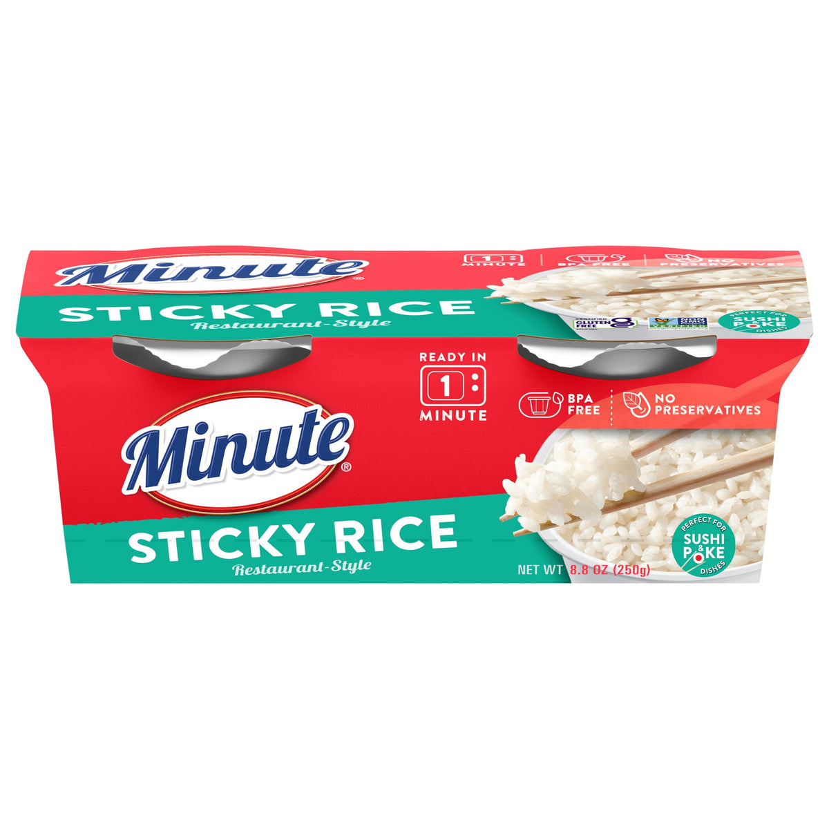 Minute Ready-to-Eat Restaurant-Style Sticky Rice, Microwaveable Rice C