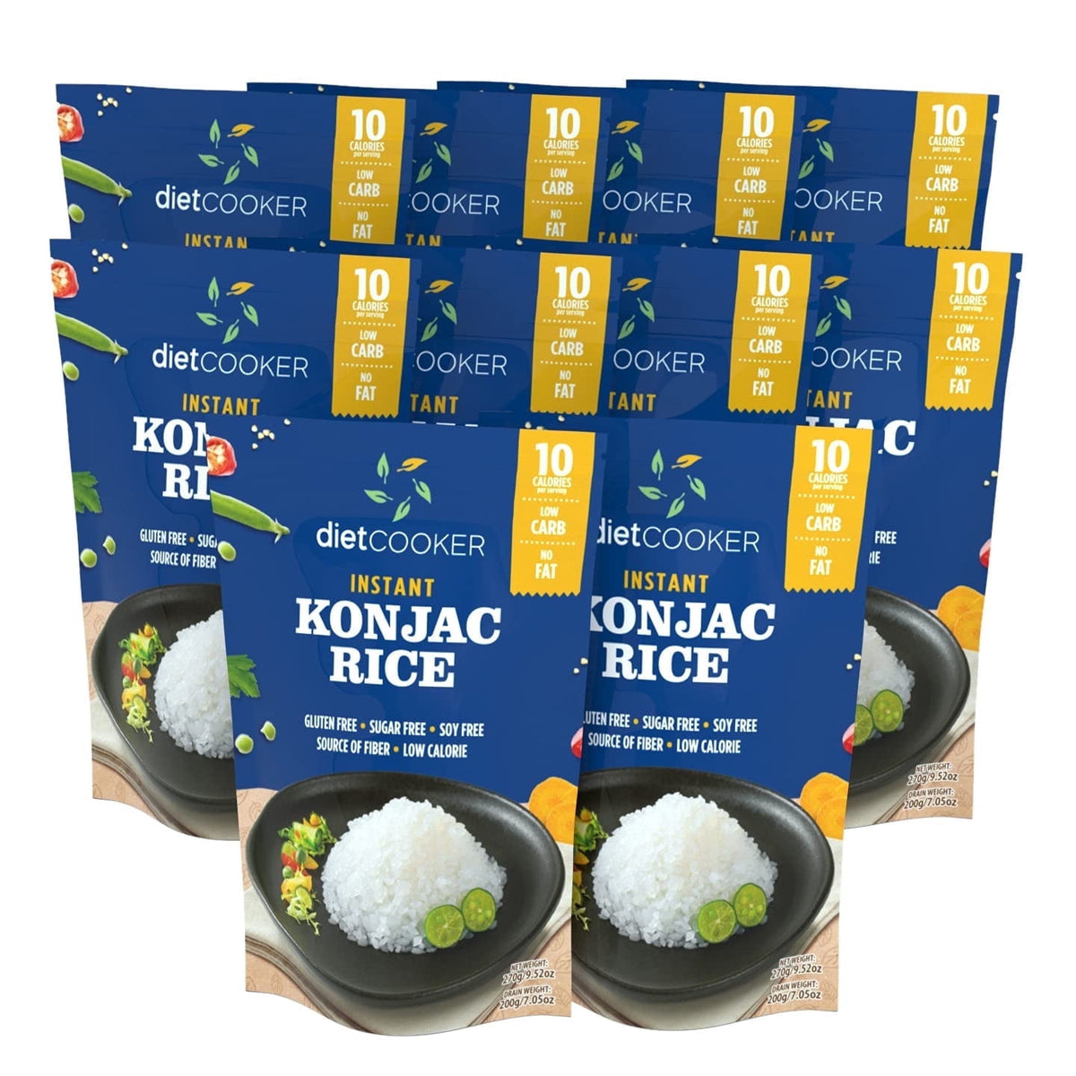 DIET COOKER Shirataki Rice, 6 Pack Konjac Rice Inside, Keto & Vegan Fr