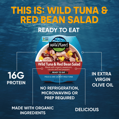 Wild Planet Wild Caught Tuna & Red Bean Salad with Veggies, Ready to E