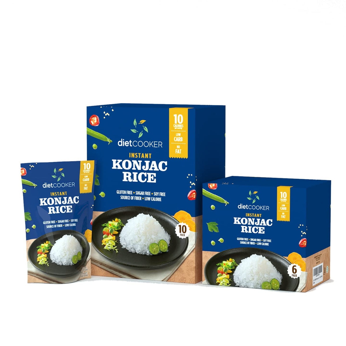 DIET COOKER Shirataki Rice, 6 Pack Konjac Rice Inside, Keto & Vegan Fr