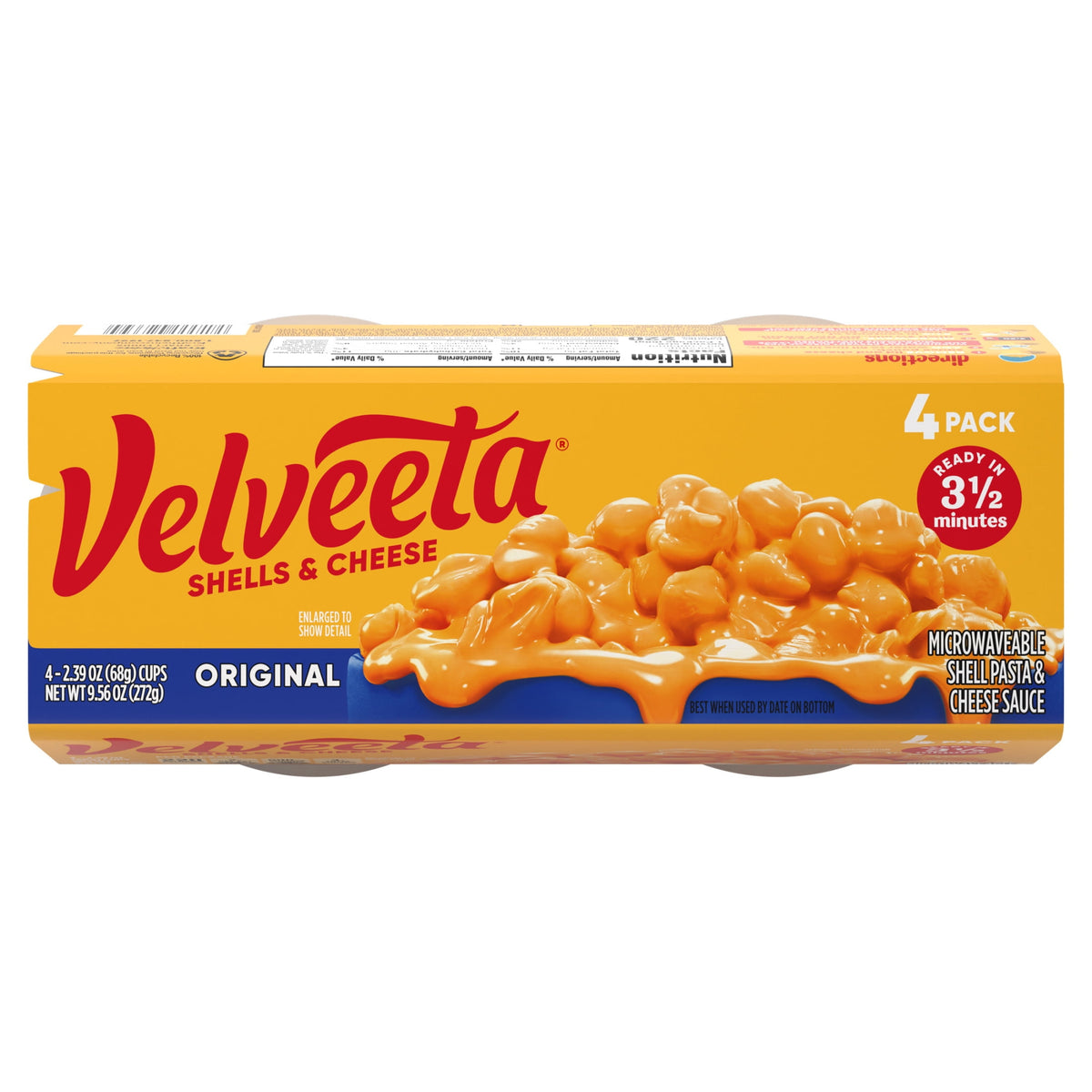 Velveeta Shells and Cheese Mac and Cheese, 4 Cups, for Easy Snack or D