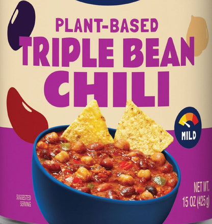 Sprague Foods' - Triple Bean Chili in an Easy Open 15oz Can. Vegan, Gl