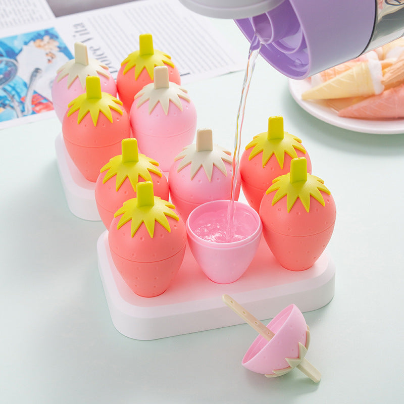 Strawberry Ice Cream Mold Home-Made Ice Lolly Ice Cream Sorbet Mold Homemade Frozen Ice Cute