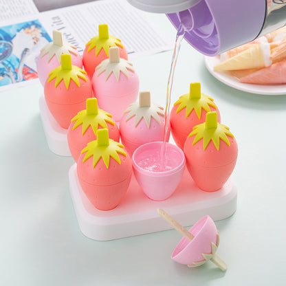 Strawberry Ice Cream Mold Home-Made Ice Lolly Ice Cream Sorbet Mold Homemade Frozen Ice Cute