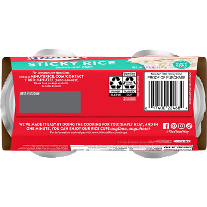 Minute Ready-to-Eat Restaurant-Style Sticky Rice, Microwaveable Rice C