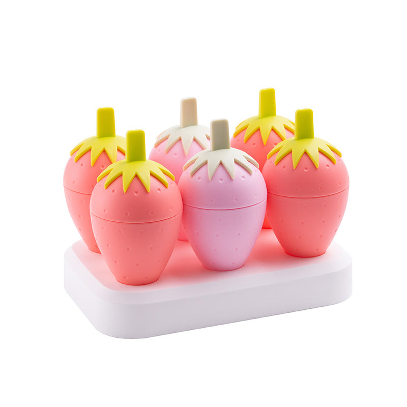 Strawberry Ice Cream Mold Home-Made Ice Lolly Ice Cream Sorbet Mold Homemade Frozen Ice Cute