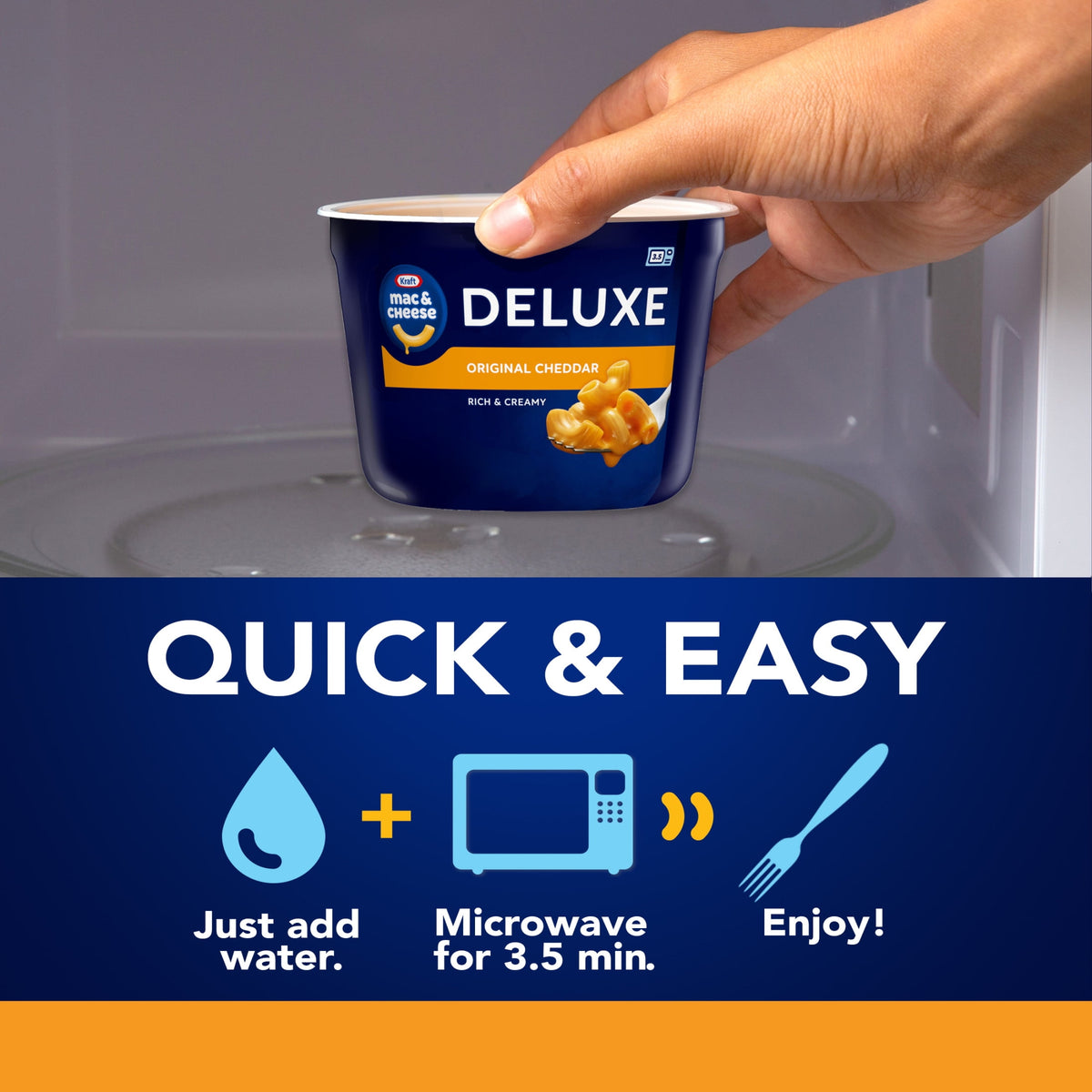 Kraft Deluxe Mac and Cheese, 8 Cups, for Easy Dinner or Dinner Sides,