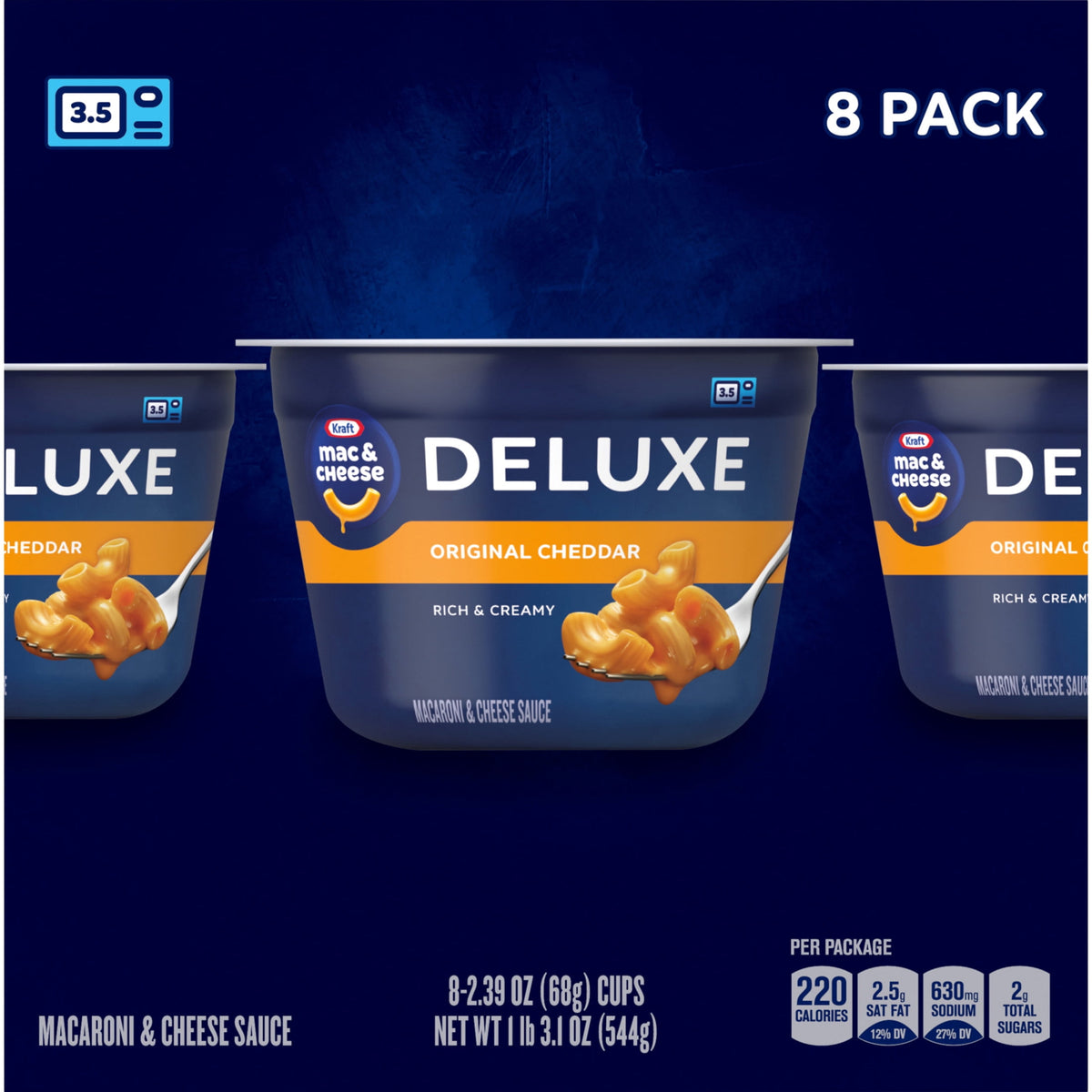 Kraft Deluxe Mac and Cheese, 8 Cups, for Easy Dinner or Dinner Sides,
