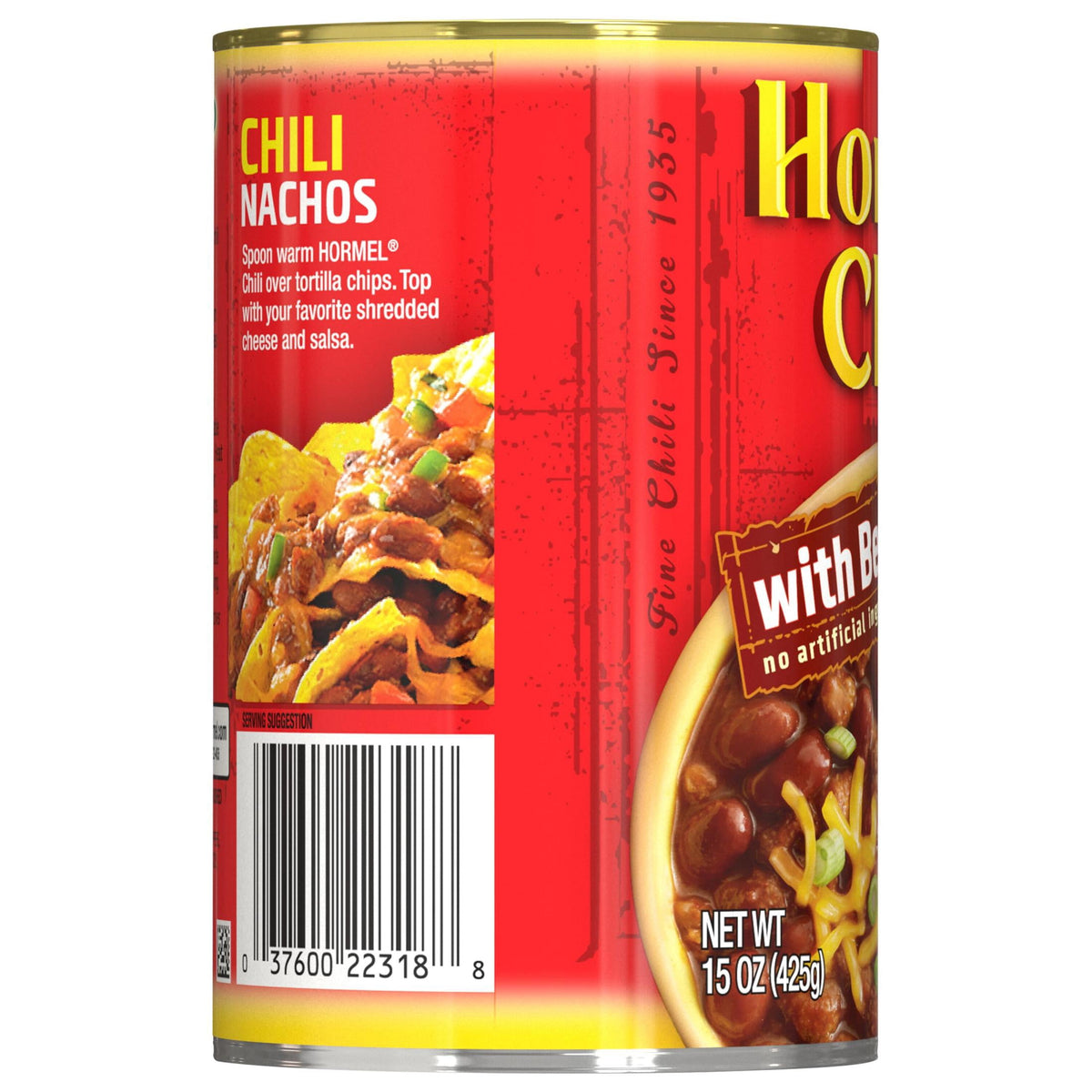 HORMEL Chili with Beans, No Artificial Ingredients, 15 oz Steel Can