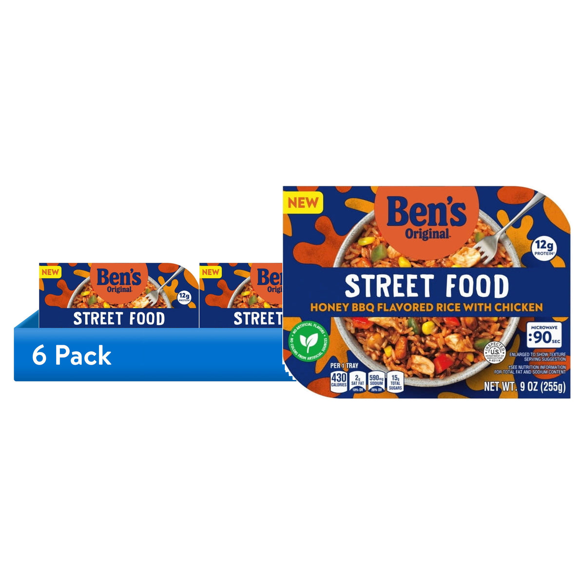 BEN'S ORIGINAL™ Street Food Honey BBQ Bean & Rice with Chicken Micro