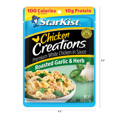 StarKist Chicken Creations, Garlic and Herb, 2.6 oz Pouch