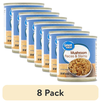 Great Value Mushrooms Pieces and Stems, 4 oz