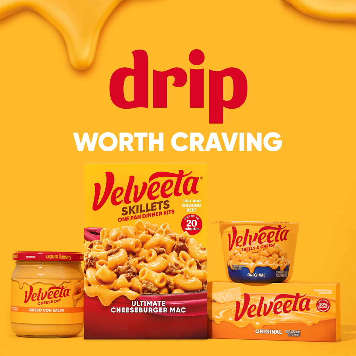 Velveeta Skillets Chicken Alfredo One Pan Dinner Kit, 12.5 oz Box