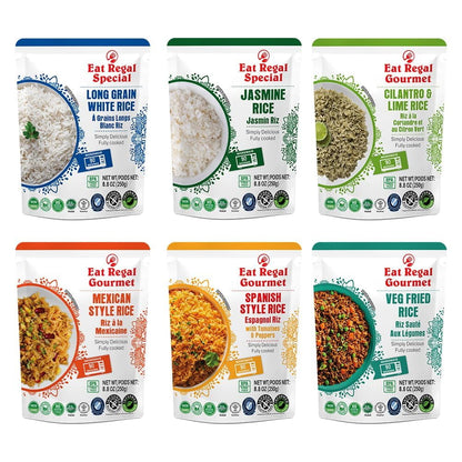 Eat Regal Rice Meals 6 Flavor Variety Pack Heat & Eat Microwave Ready