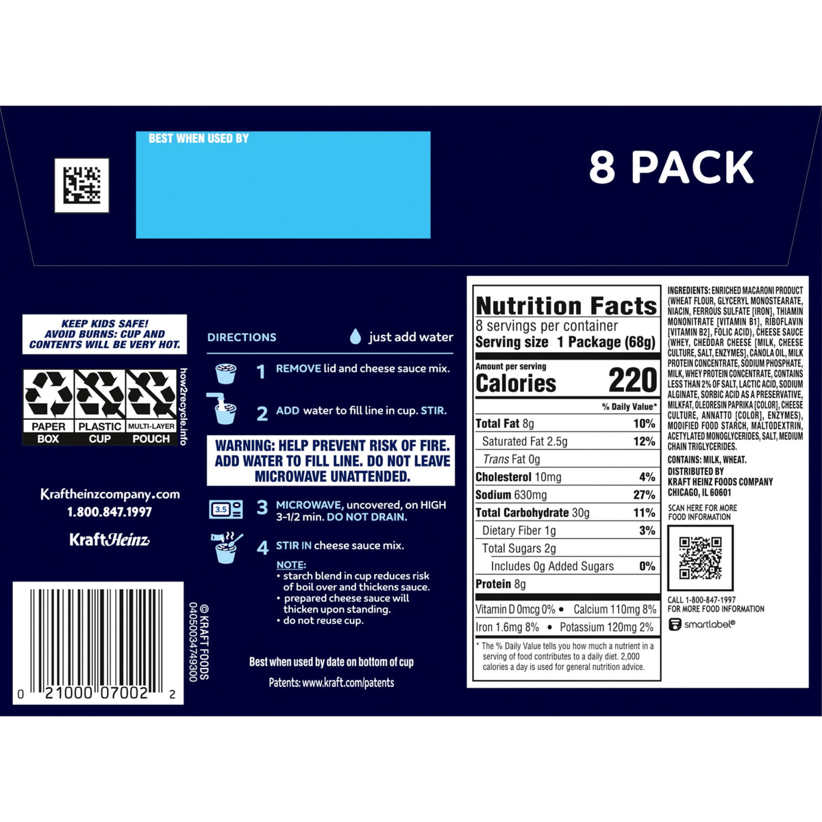 Kraft Deluxe Mac and Cheese, 8 Cups, for Easy Dinner or Dinner Sides,