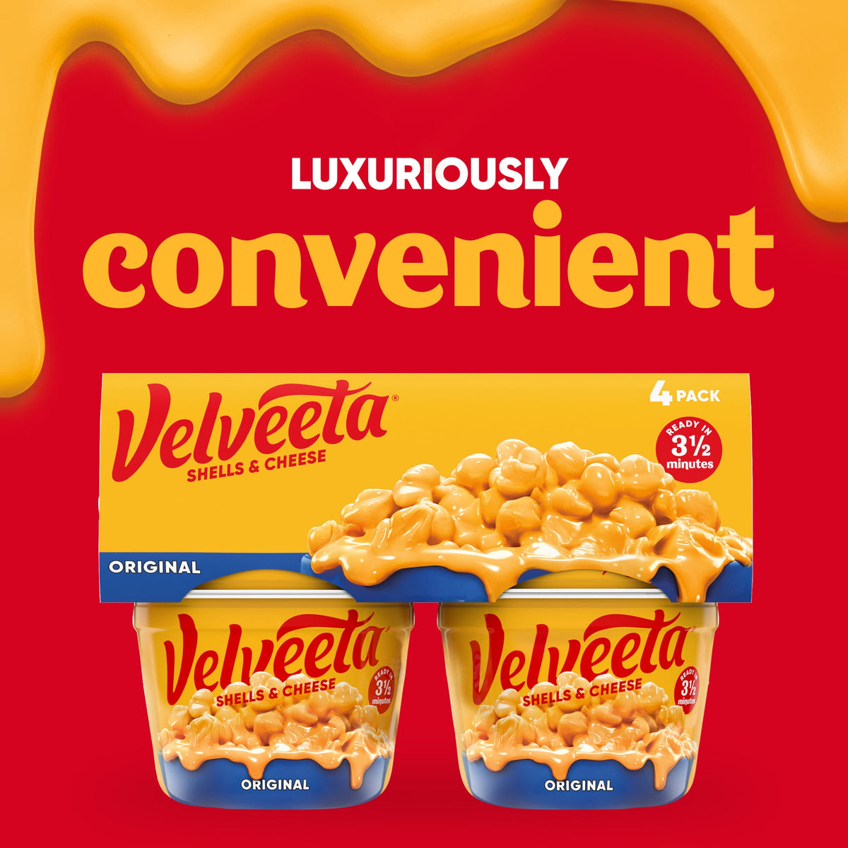 Velveeta Shells and Cheese Mac and Cheese, 4 Cups, for Easy Snack or D