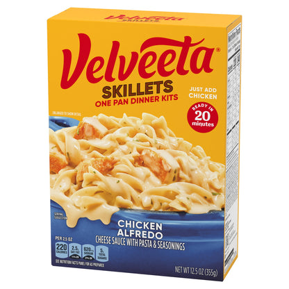 Velveeta Skillets Chicken Alfredo One Pan Dinner Kit, 12.5 oz Box