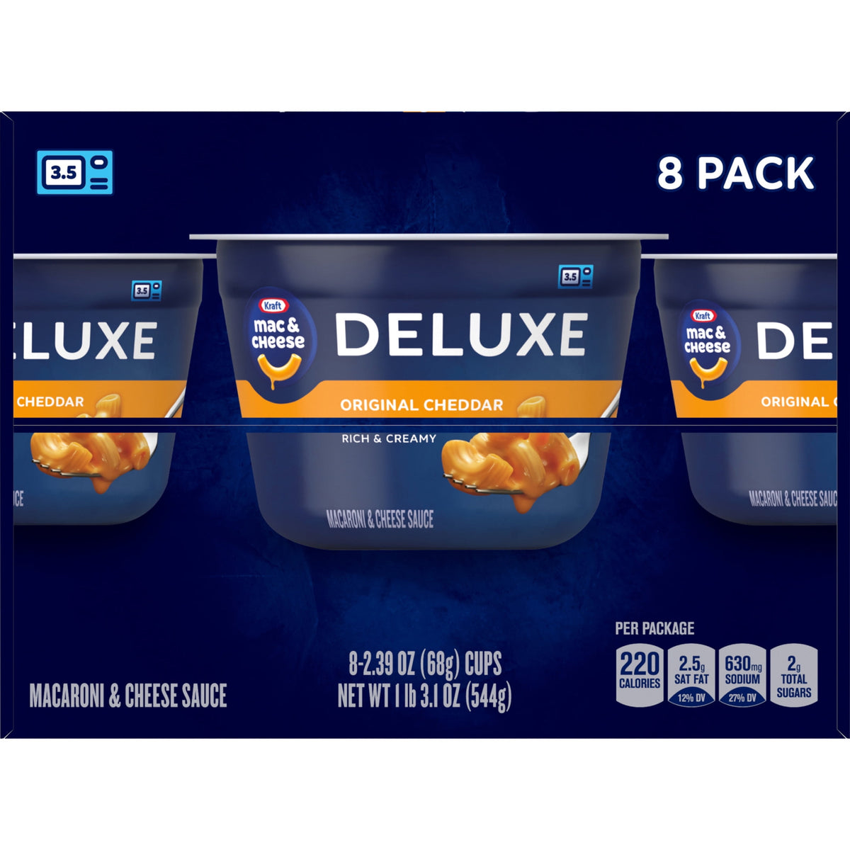 Kraft Deluxe Mac and Cheese, 8 Cups, for Easy Dinner or Dinner Sides,