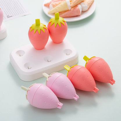 Strawberry Ice Cream Mold Home-Made Ice Lolly Ice Cream Sorbet Mold Homemade Frozen Ice Cute