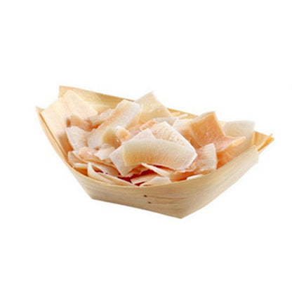 50 Pcs Disposable Wooden Natural Birch Wooden Serving Boats Plates Dishes for Foods Snacks Nibbles (6X4X2cm)