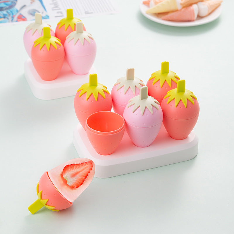 Strawberry Ice Cream Mold Home-Made Ice Lolly Ice Cream Sorbet Mold Homemade Frozen Ice Cute