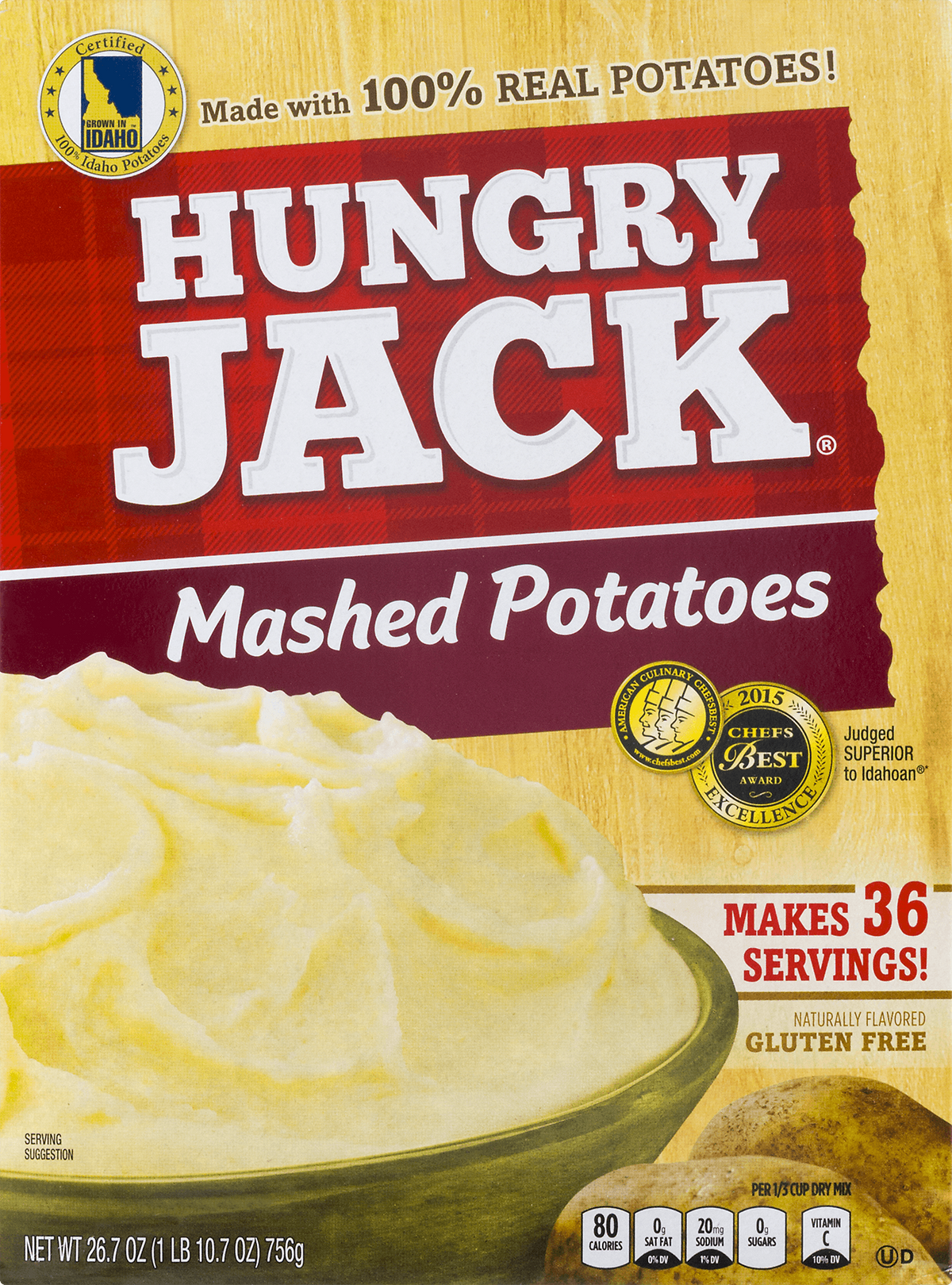 Hungry Jack Naturally Flavored Mashed Potatoes 26.7 Ounce Box