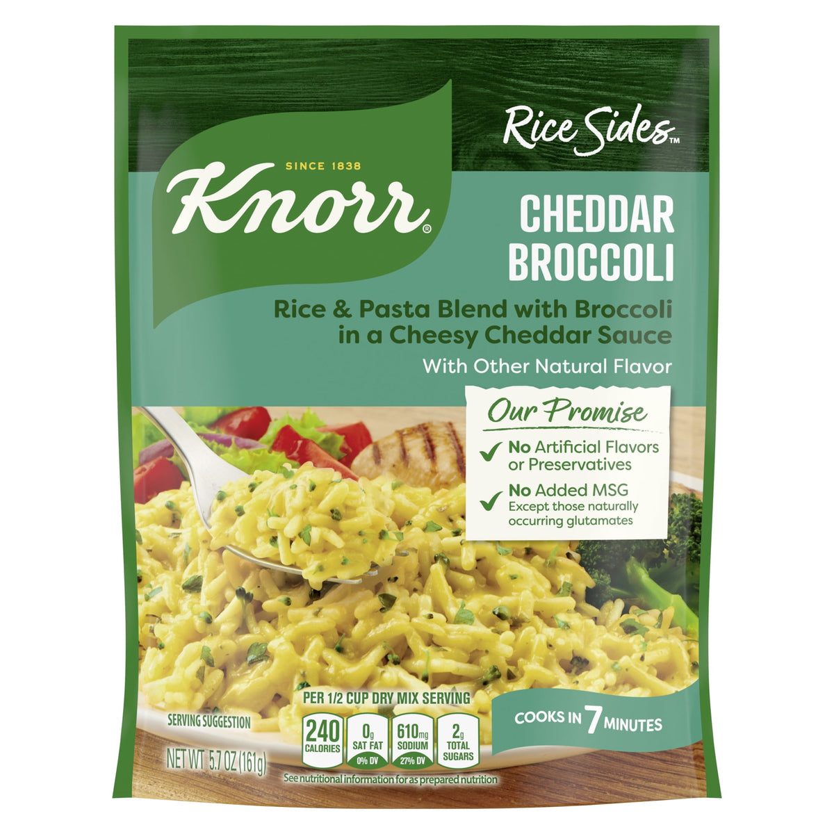 Knorr Cheddar Broccoli Parboiled Instant Rice, No Artificial Flavors,