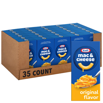 Kraft Mac and Cheese, 35 Boxes, for Easy Dinner or Dinner Sides, Origi
