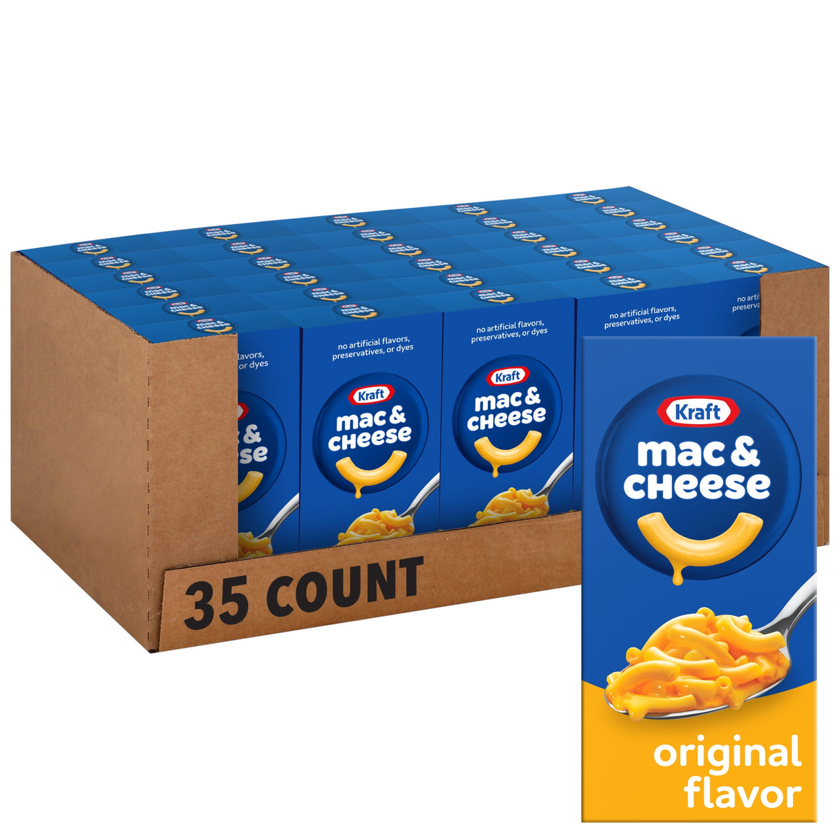 Kraft Mac and Cheese, 35 Boxes, for Easy Dinner or Dinner Sides, Origi