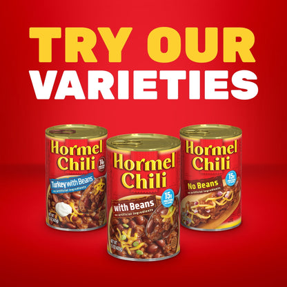 HORMEL Chili with Beans, No Artificial Ingredients, 15 oz Steel Can