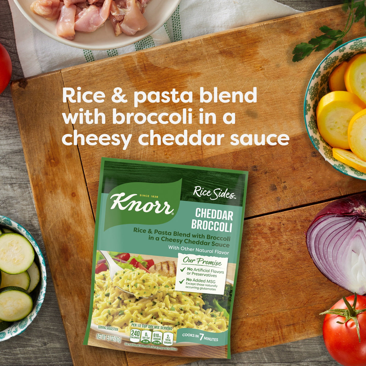 Knorr Cheddar Broccoli Parboiled Instant Rice, No Artificial Flavors,