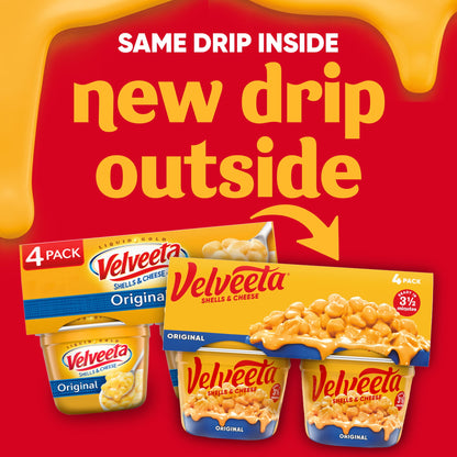 Velveeta Shells and Cheese Mac and Cheese, 4 Cups, for Easy Snack or D