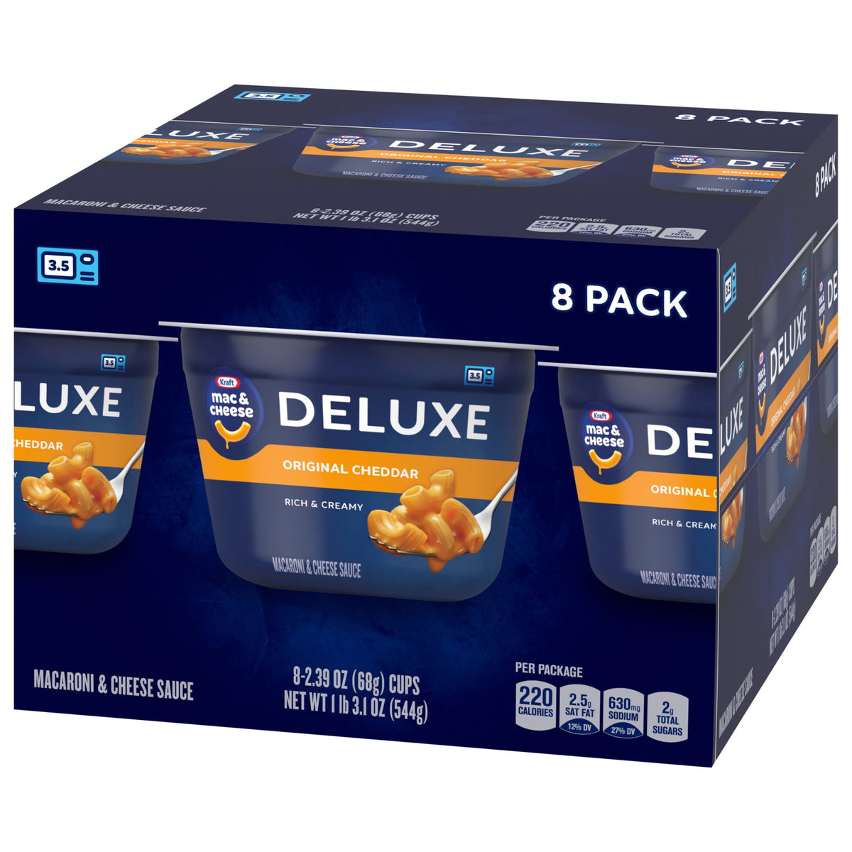 Kraft Deluxe Mac and Cheese, 8 Cups, for Easy Dinner or Dinner Sides,